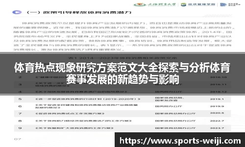 体育热点现象研究方案范文大全探索与分析体育赛事发展的新趋势与影响